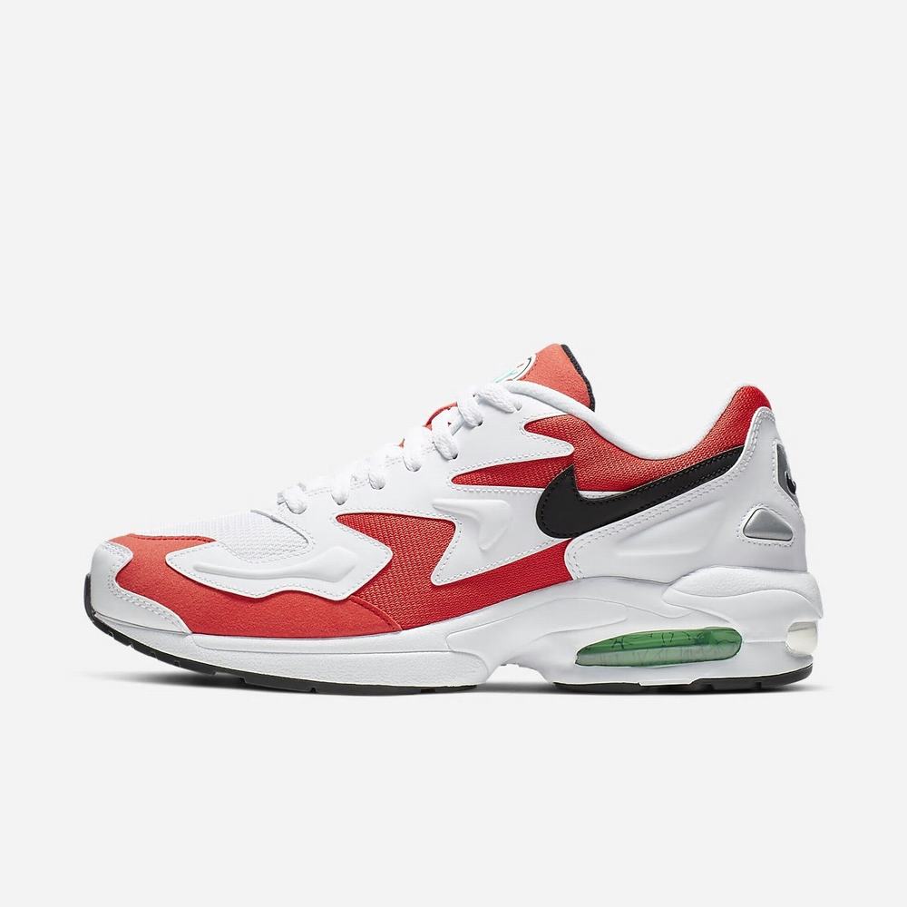 Sneakers Nike Air Max2 Light Blanche 3507-496 White/Habanero Red/Cool Grey/Black Homme | IRT-56746347